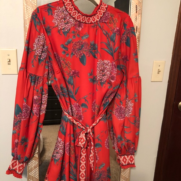 Floral Orange Mini Dress - Picture 1 of 4